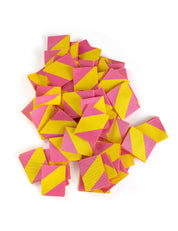 Color Pop Geweven Label | Roze & Geel