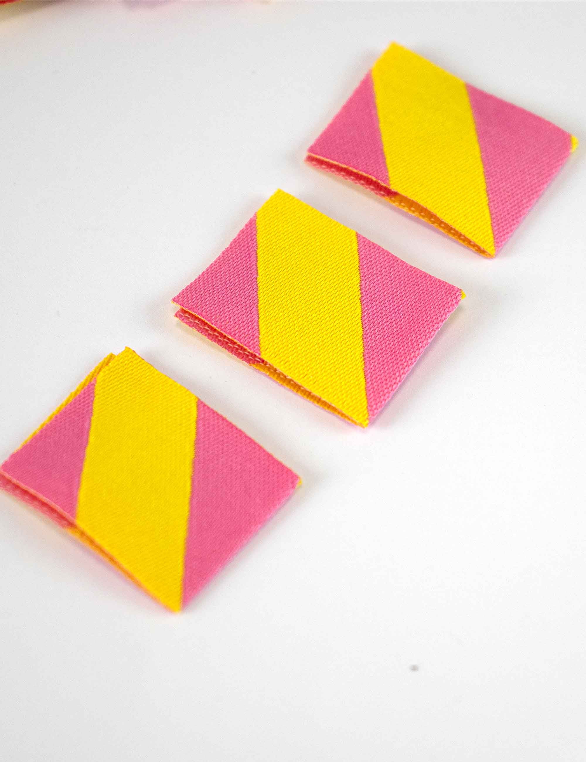 Color Pop Geweven Label | Roze & Geel