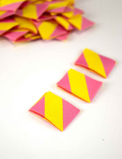 Color Pop Geweven Label | Roze & Geel