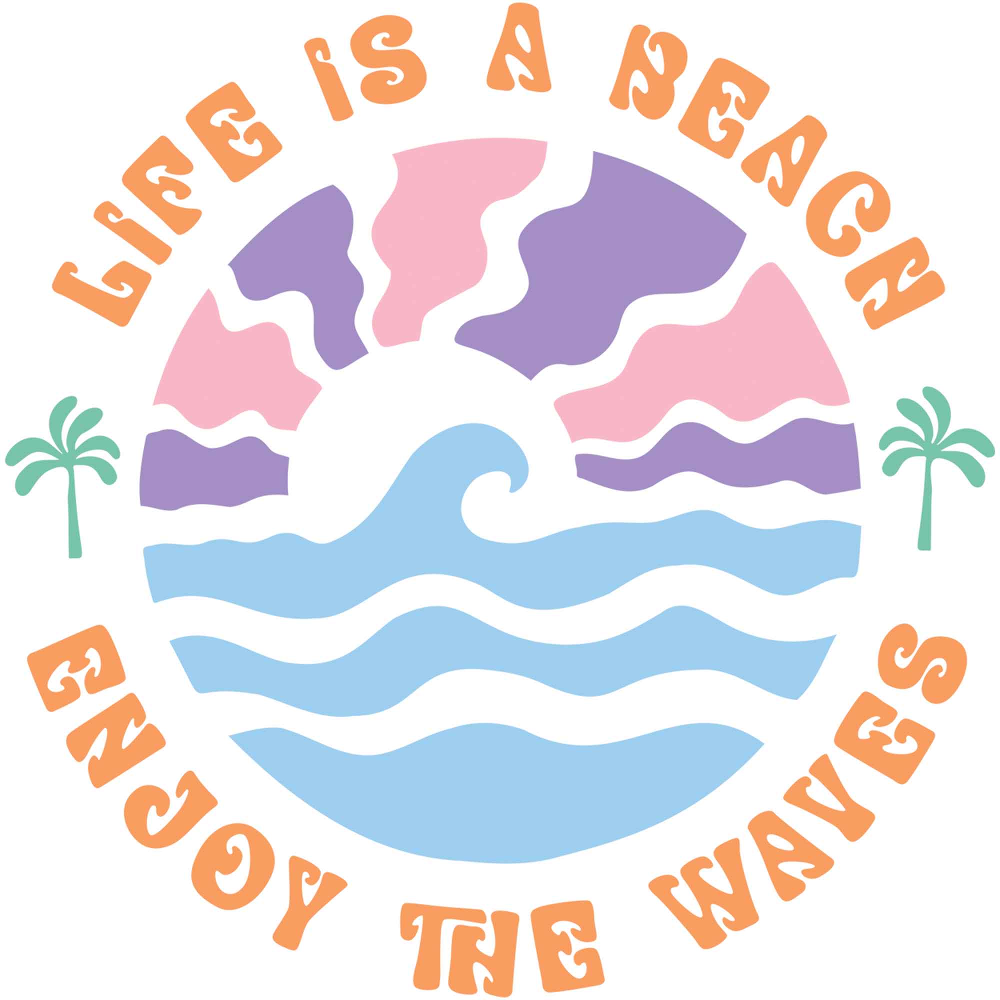 Genieße die Wellen – Boho Sommerkleidungstransfer