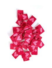 Double Heart Red Geweven Label | Rood & Roze