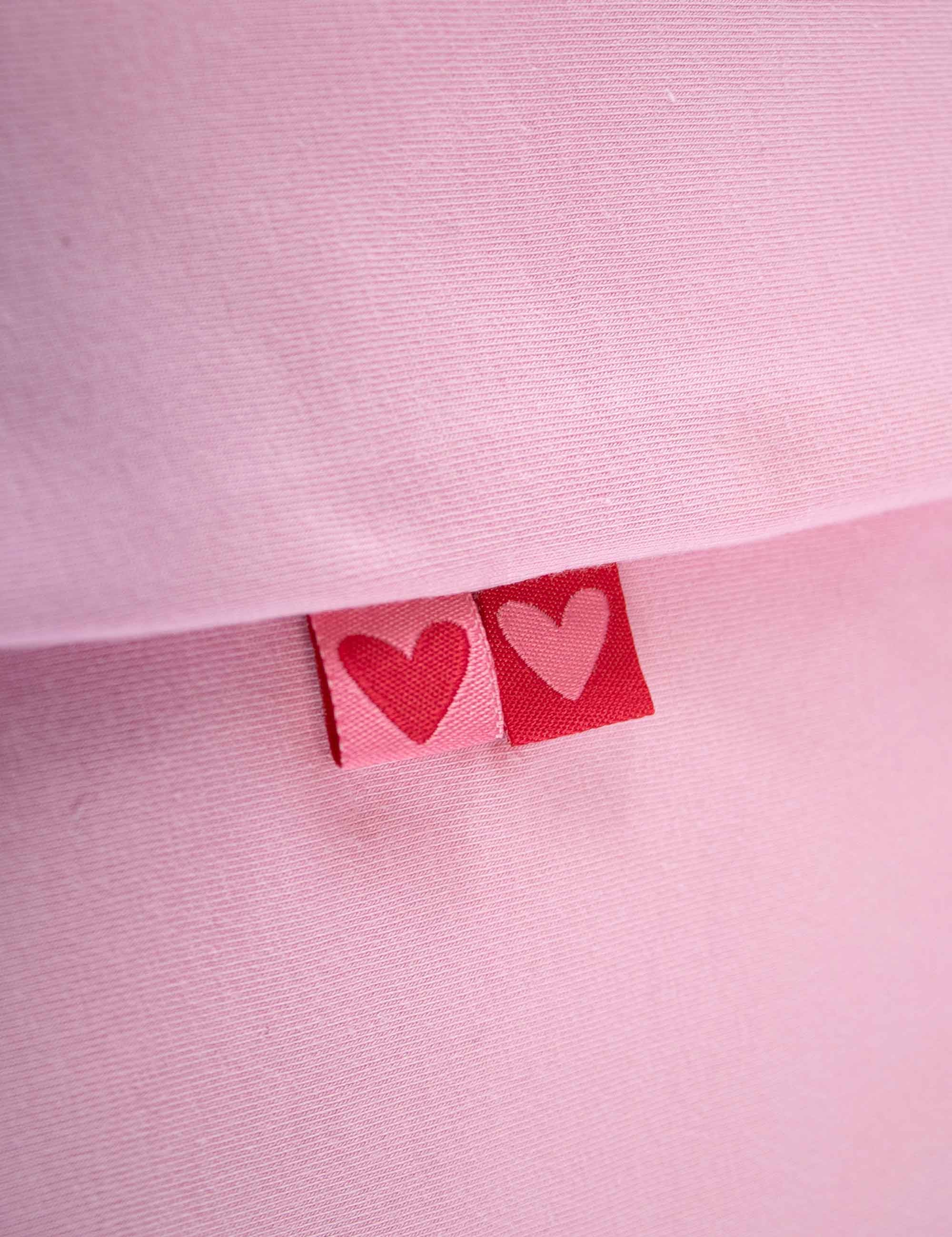 Double Heart Red Geweven Label | Rood & Roze