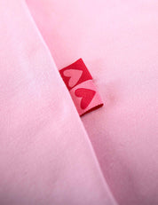 Double Heart Red Geweven Label | Rood & Roze