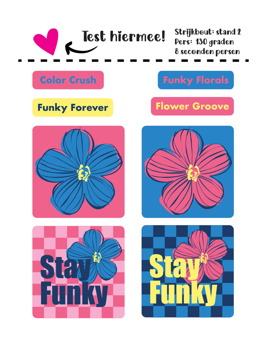 Funky Floral Coral Strijklabels – Strijktransfers