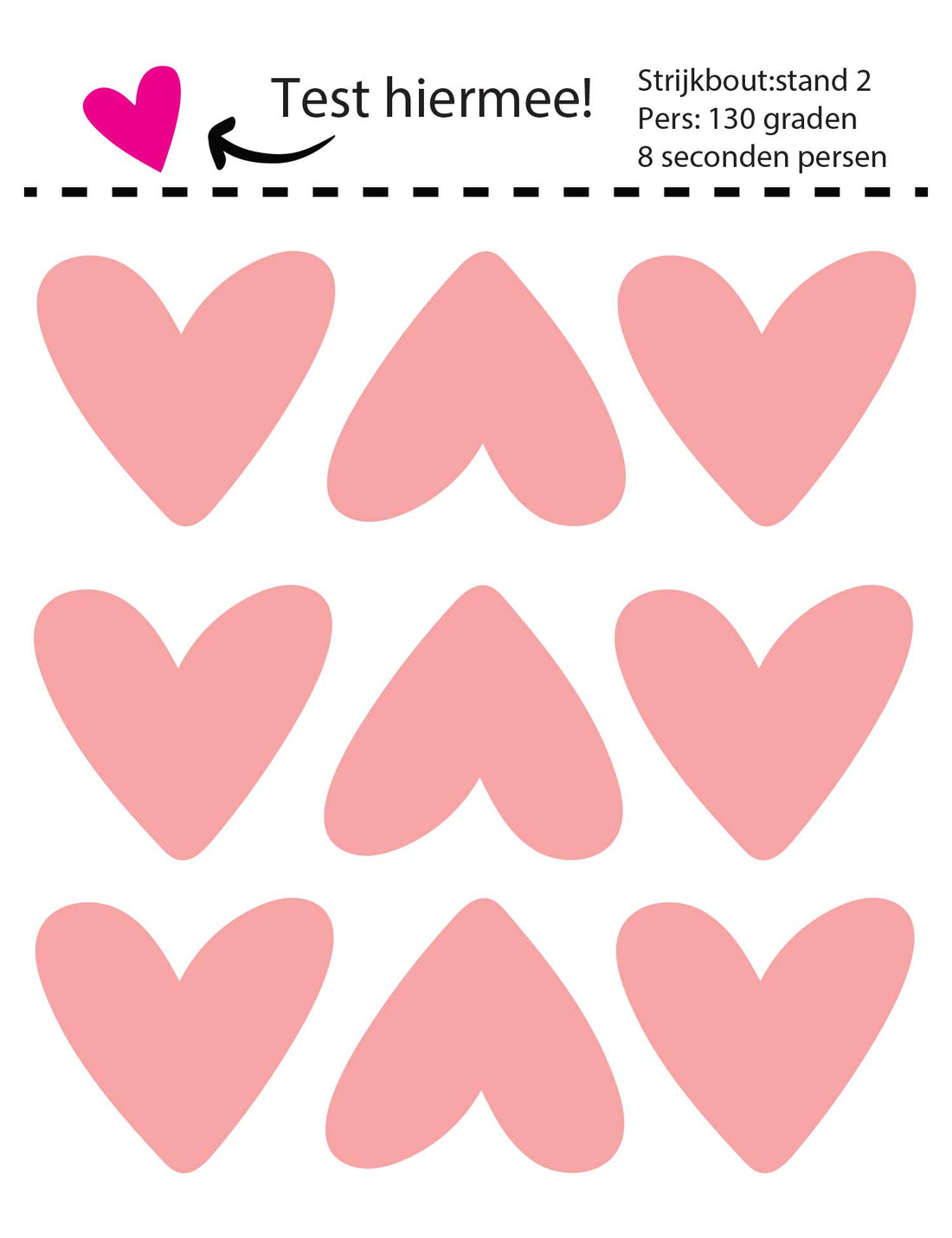 Hearts Clay Pink Strijklabels – Strijktransfers