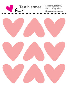 Hearts Clay Pink Strijklabels – Strijktransfers