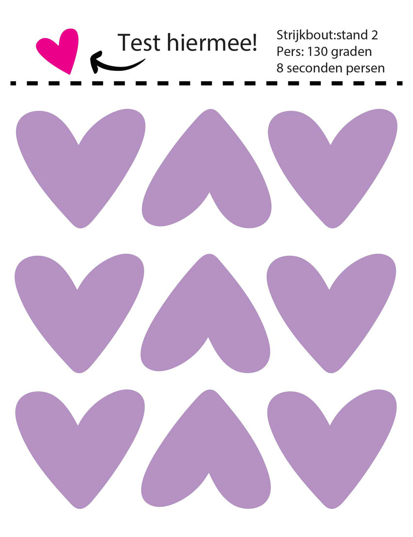 Hearts Lilalicious Strijklabels – Strijktransfers