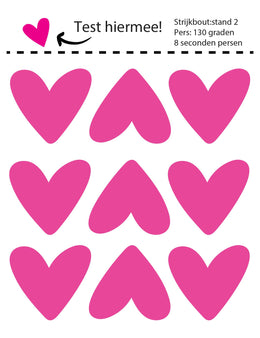 Hearts Pink Punch Strijklabels – Strijktransfers