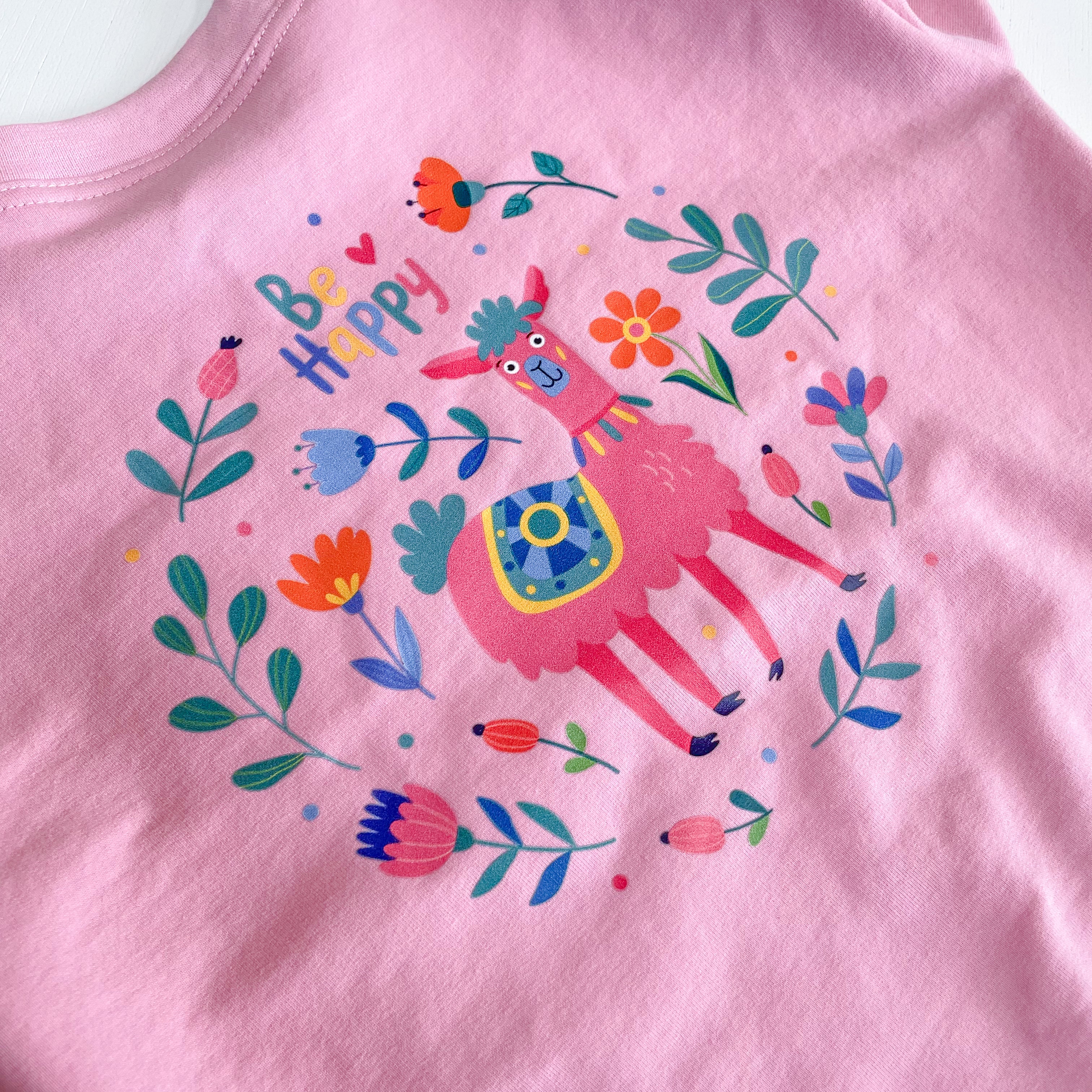 Be Happy - Funny Lama Clothing Transfer