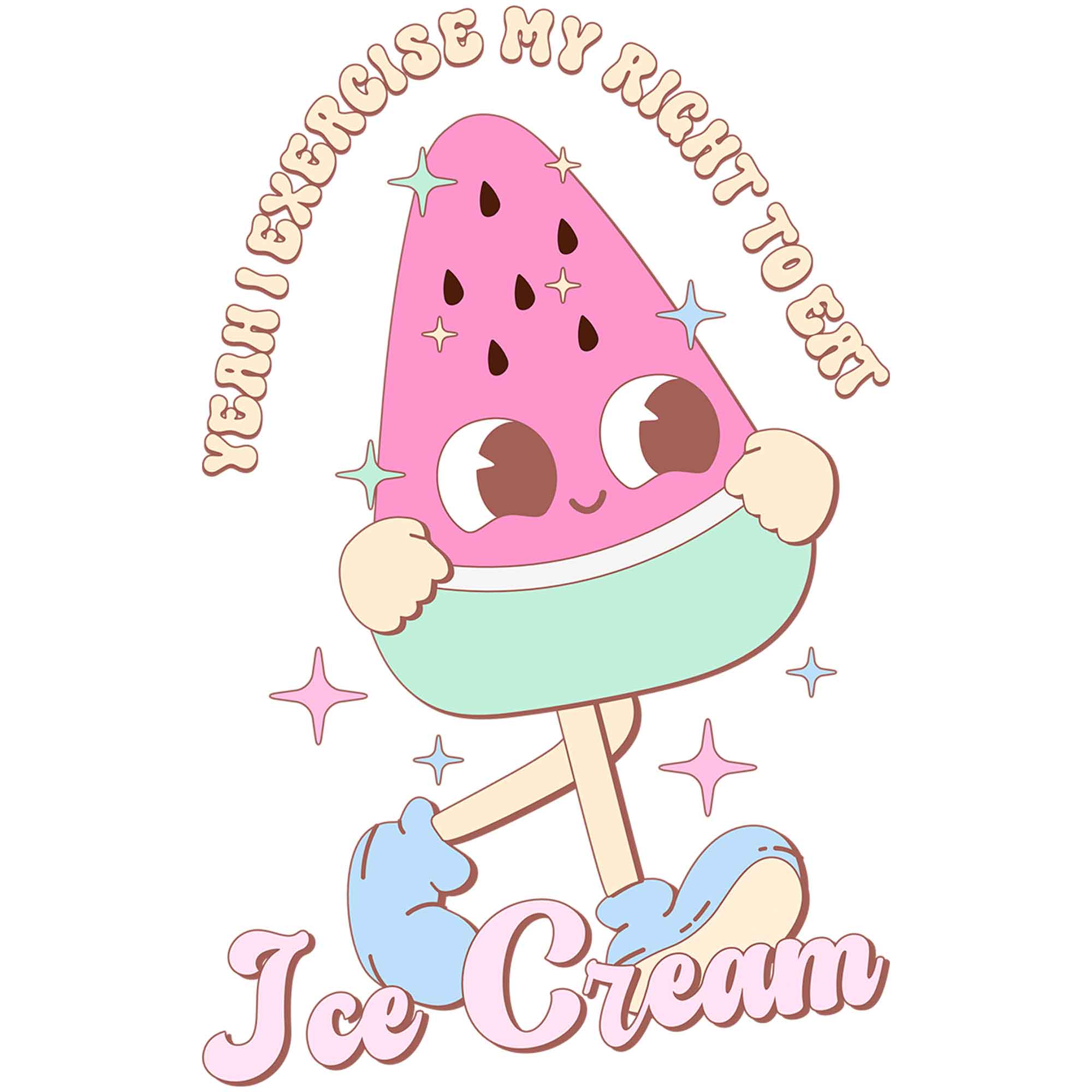 Exercise To Eat Ice Cream - Pastel Ice Clothing Transfer