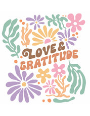 Liebe & Dankbarkeit - Abstrakte Blumen-Kleidungstransfers