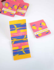 Mango DIY Label Geweven Label | Roze & Geel