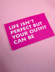 Perfect Outfit Geweven Label | Roze & Wit