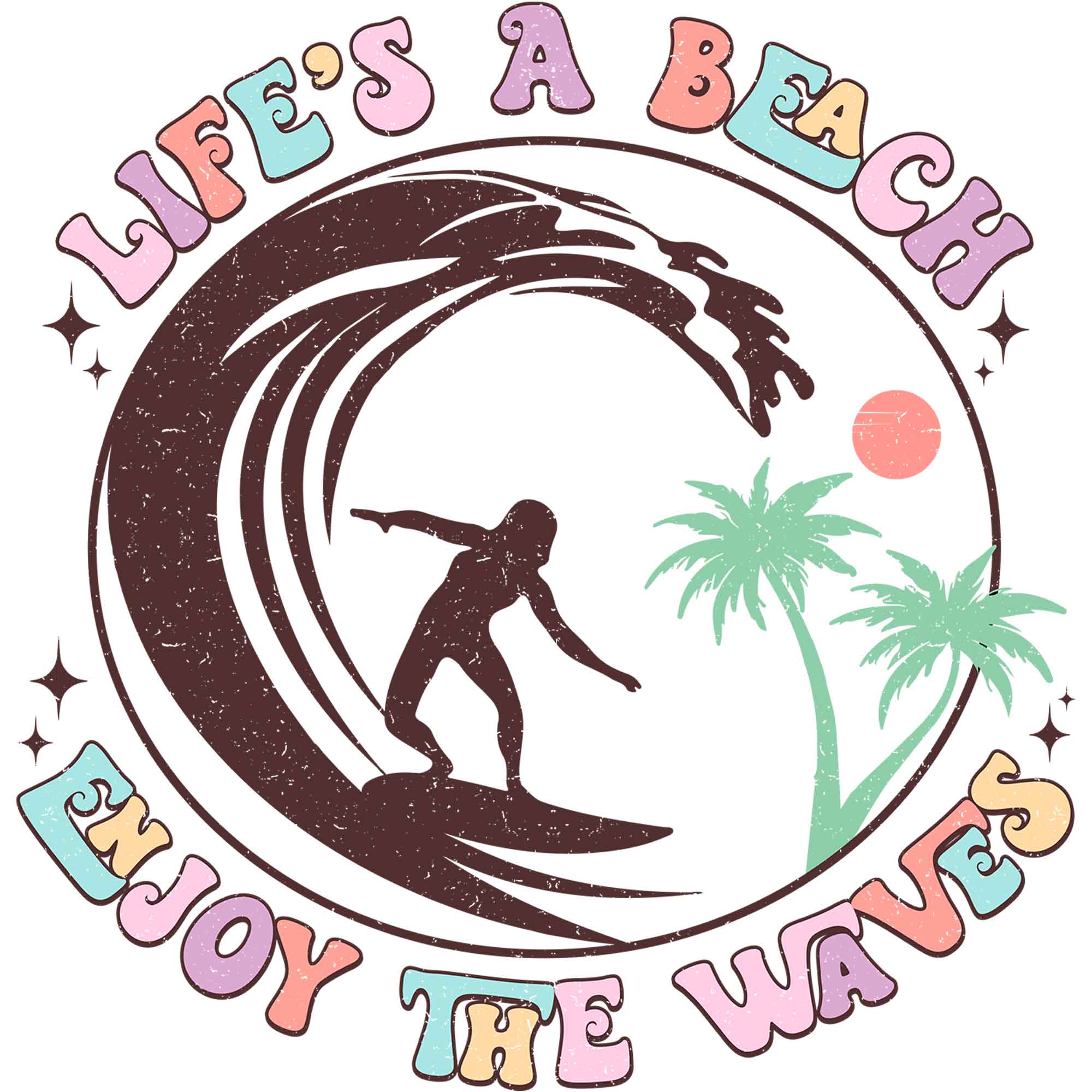 Enjoy the waves - Groovy Summer Clothing Transfer