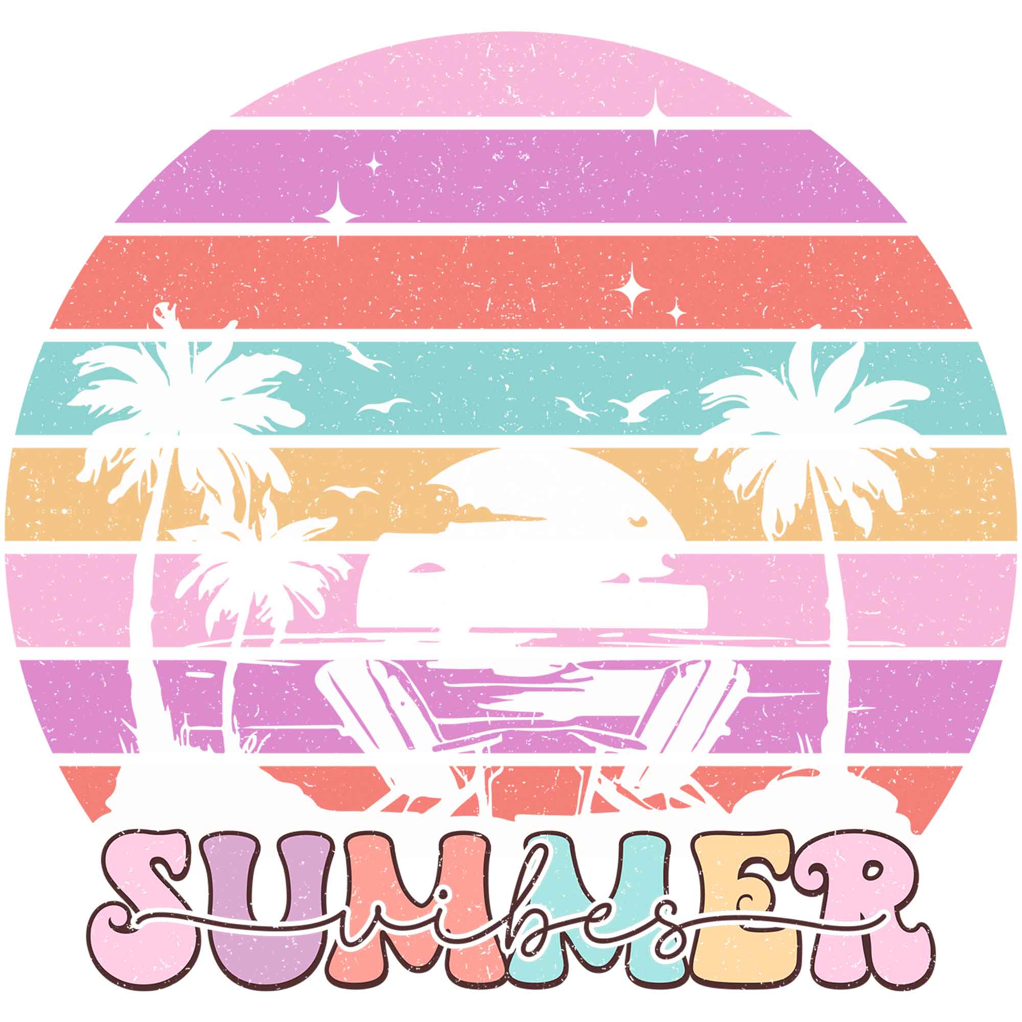 Summer Vibes light - Groovy Summer Clothing Transfer