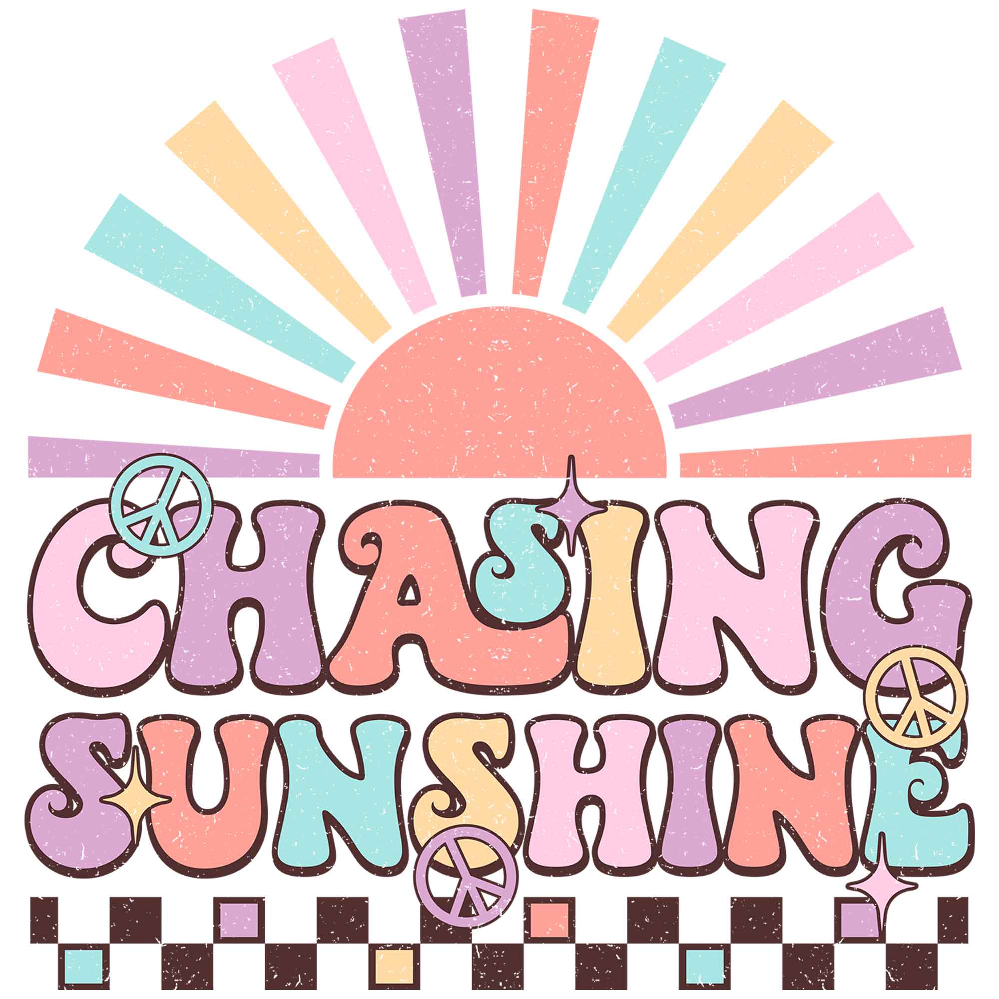 Chasing Sunshine - Groovy Summer Clothing Transfer