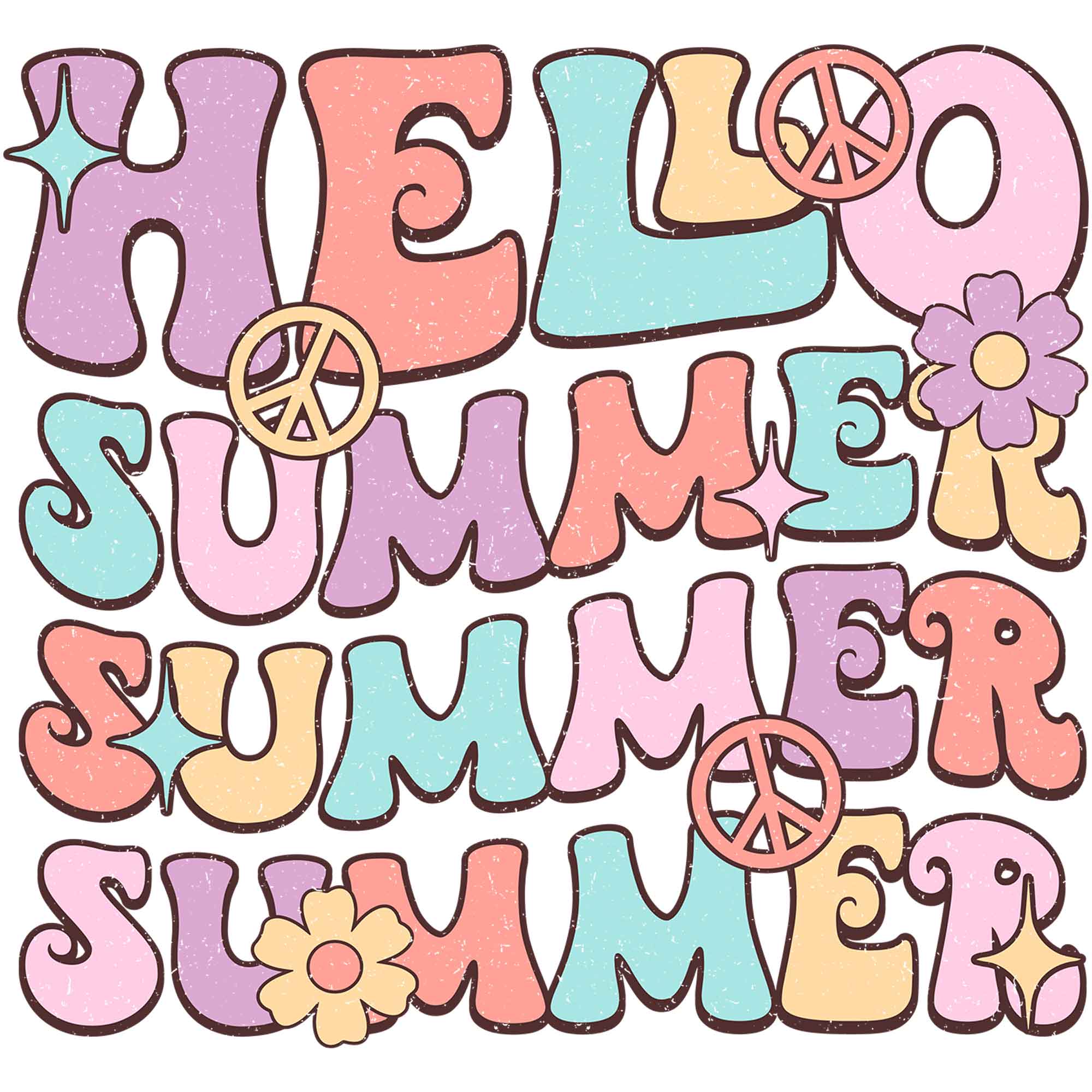 Hello Summer - Groovy Summer Clothing Transfer