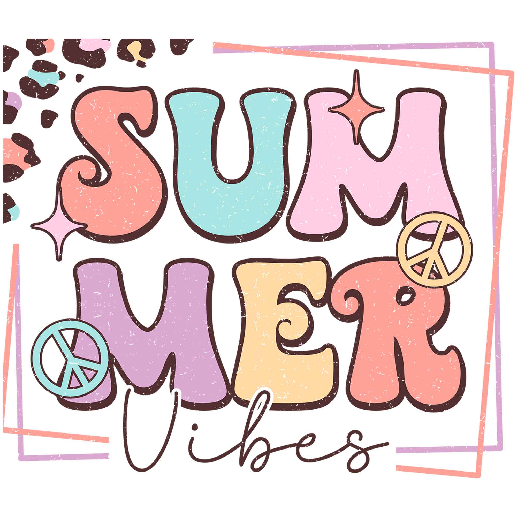 Summer Vibes square - Groovy Summer Clothing Transfer