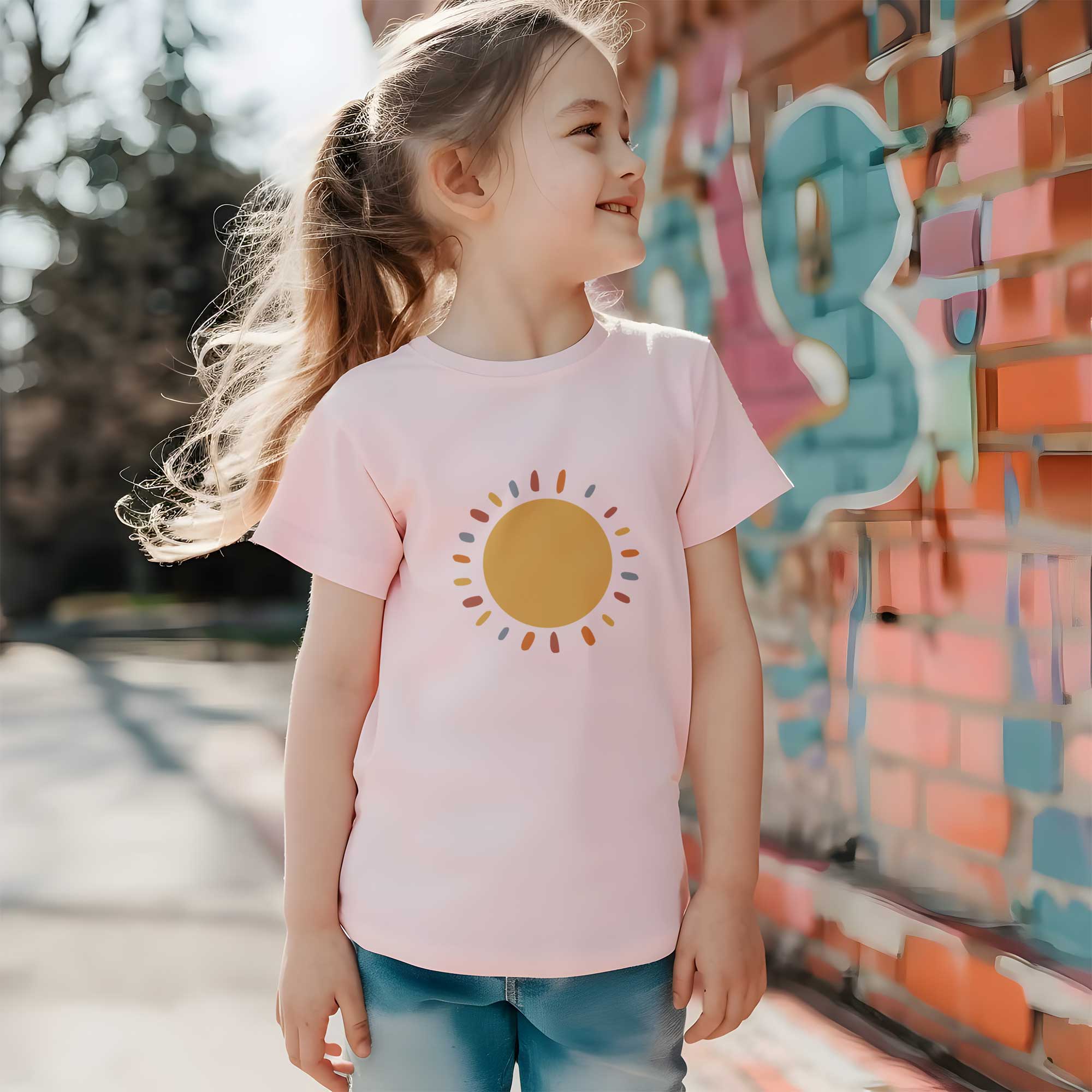 Yellow Sun - Boho Rainbow - Kleding Transfer