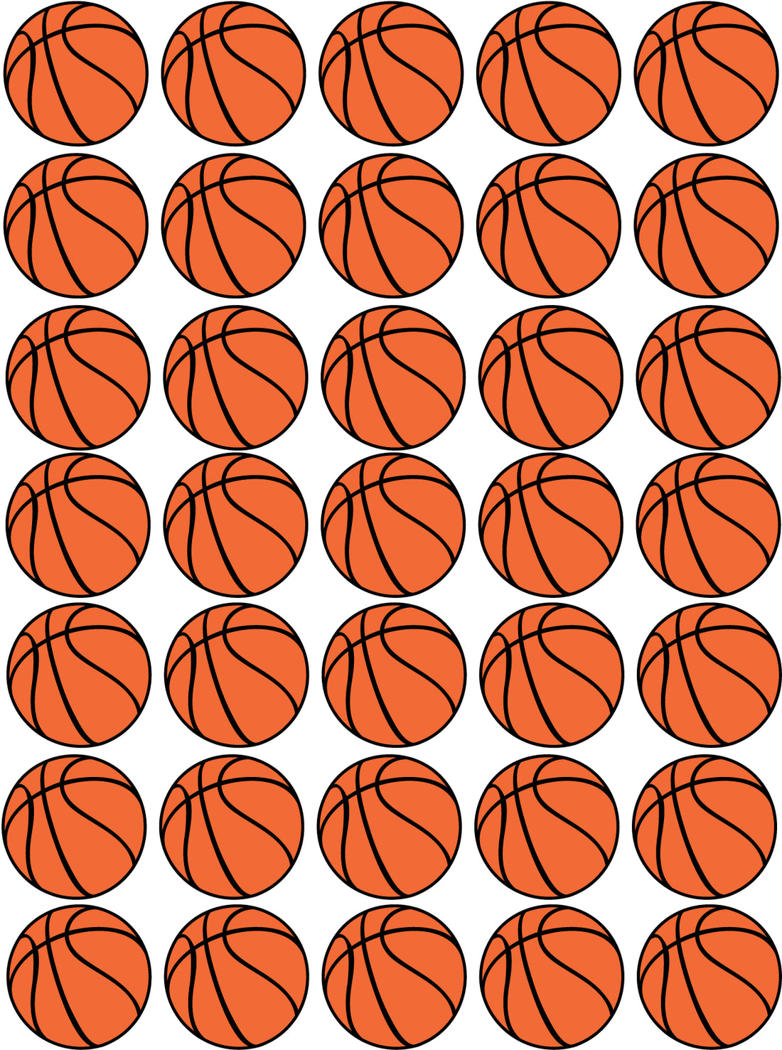Basketbal – All-over transfervel – overzicht
