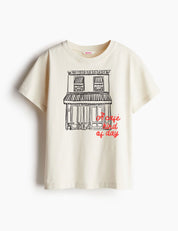 A Café Kind of Day - Hand Drawn | Strijktransfer