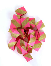 Color Pop Geweven Label | Roze & Goud