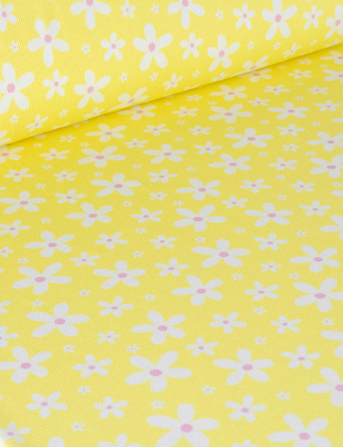 Daisy Pop Lemon Haze | Rib tricot | 125cm breed