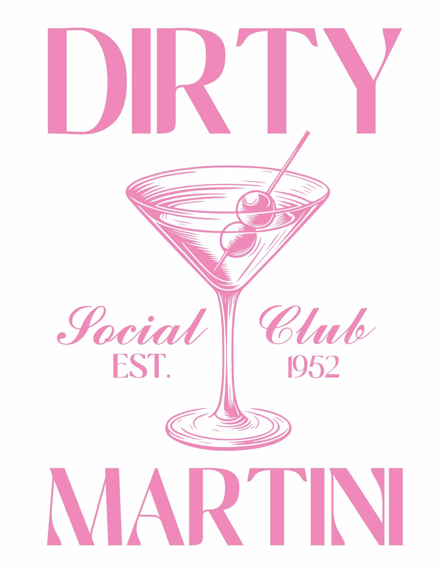 Dirty Martini - Summer Cocktails Clothing Transfers