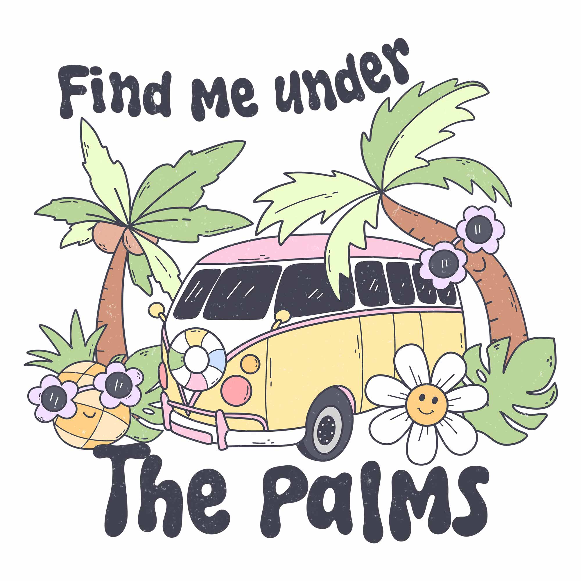Find me under the palms -  Pink Summer Kleding Transfer