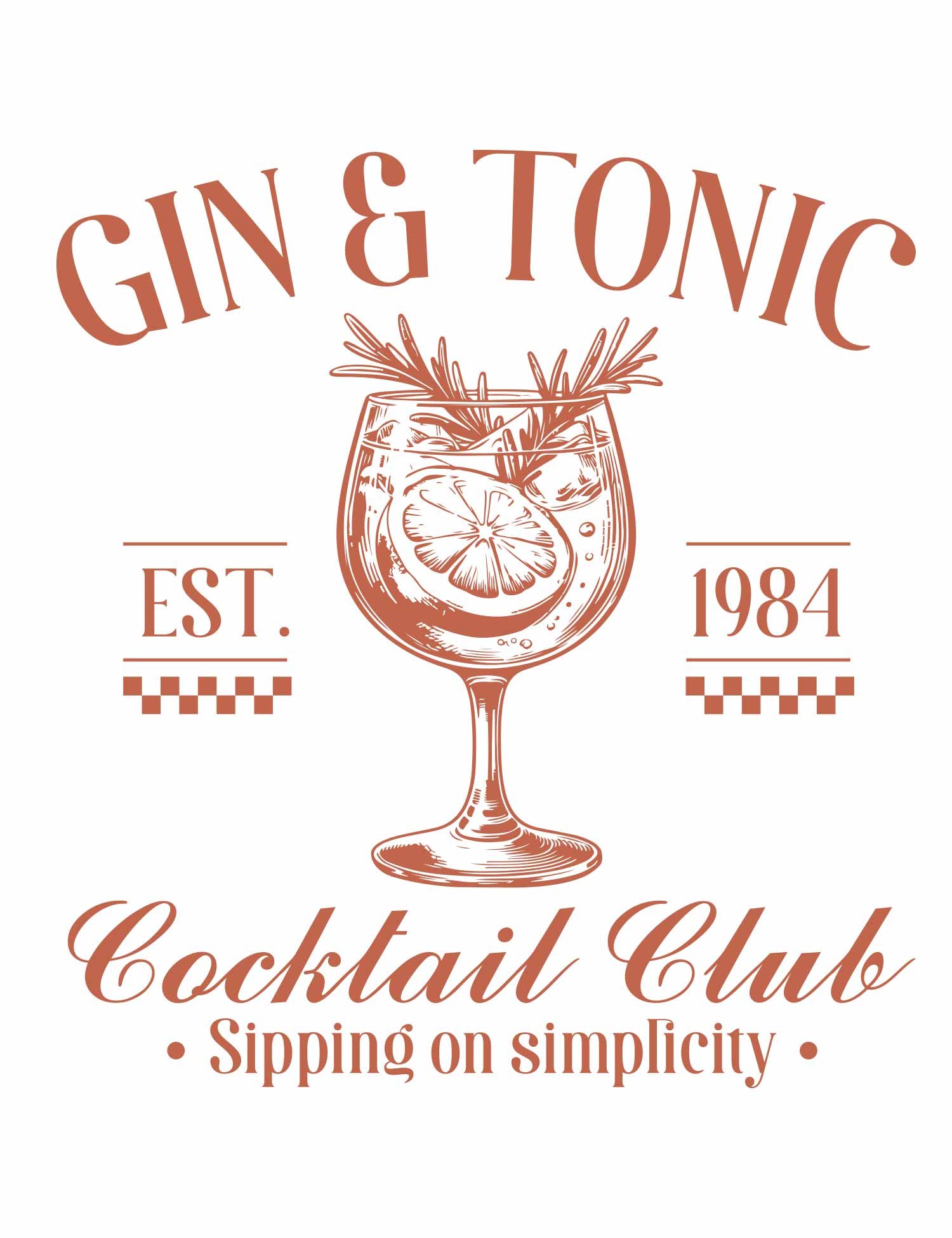 Gin Tonic - Summer Cocktails Clothing Transfers