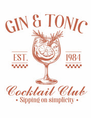 Gin Tonic - Summer Cocktails Clothing Transfers