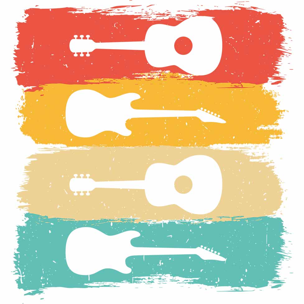 Vintage Guitar - Boys Clothing Transfers