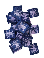 Octopus Geweven kledinglabel | Blauw & Paars