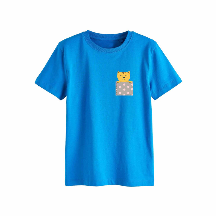 Kat - Pocket Fun – Strijktransfer – op een T-shirt