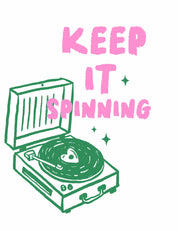 Keep It Spinning - Hand Drawn | Strijktransfer
