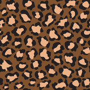 100cm Coupon Leopard Donker Bruin - French Terry