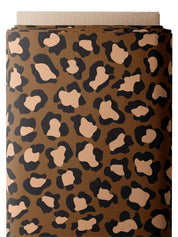 100cm Coupon Leopard Donker Bruin - French Terry