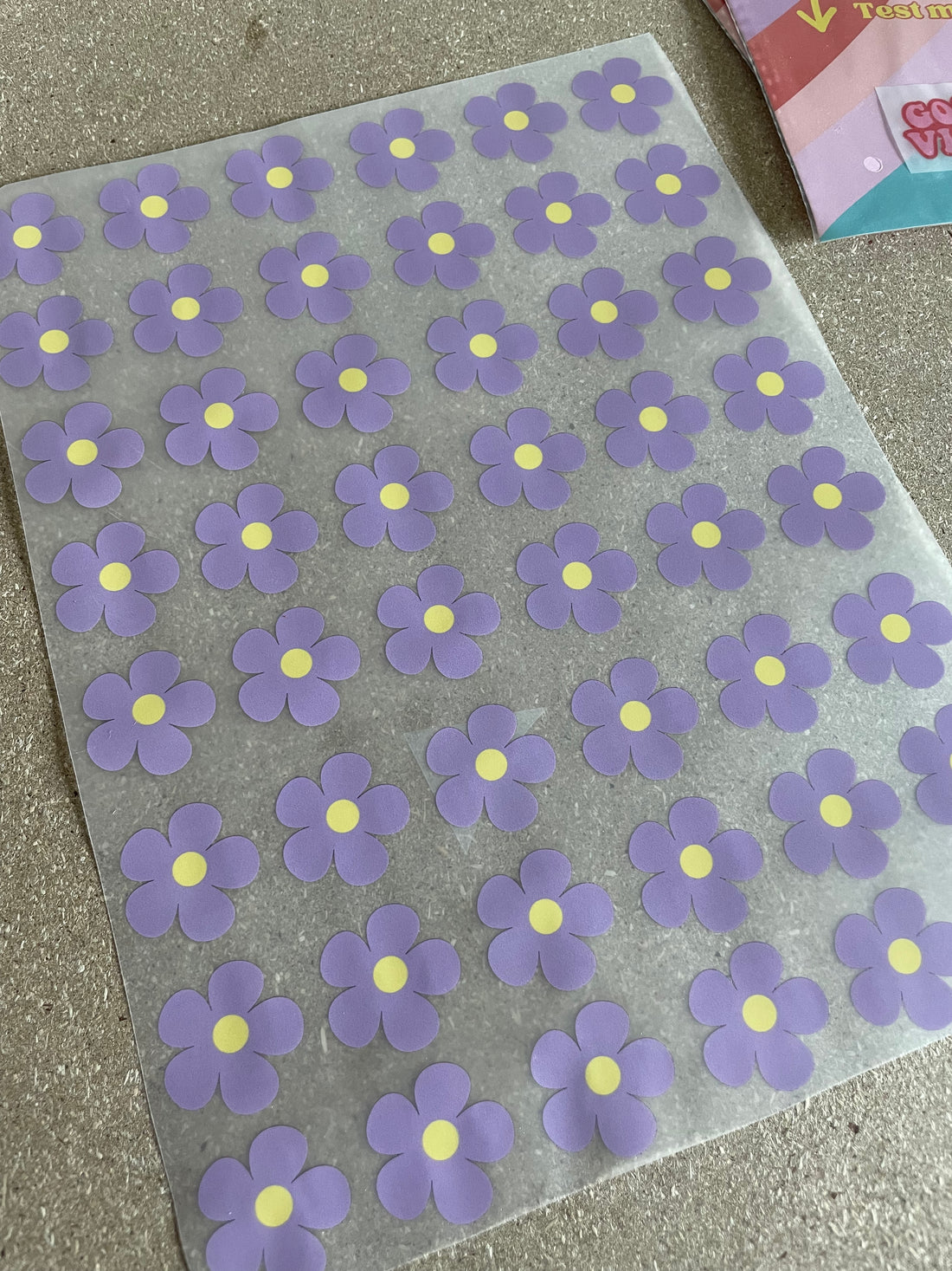 Kleine bloemen Lila – All-over transfervel