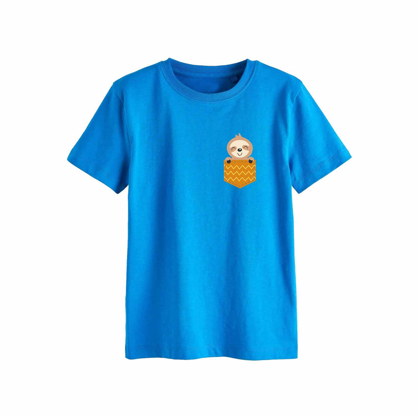 Luiaard - Pocket Fun – Strijktransfer – op een T-shirt