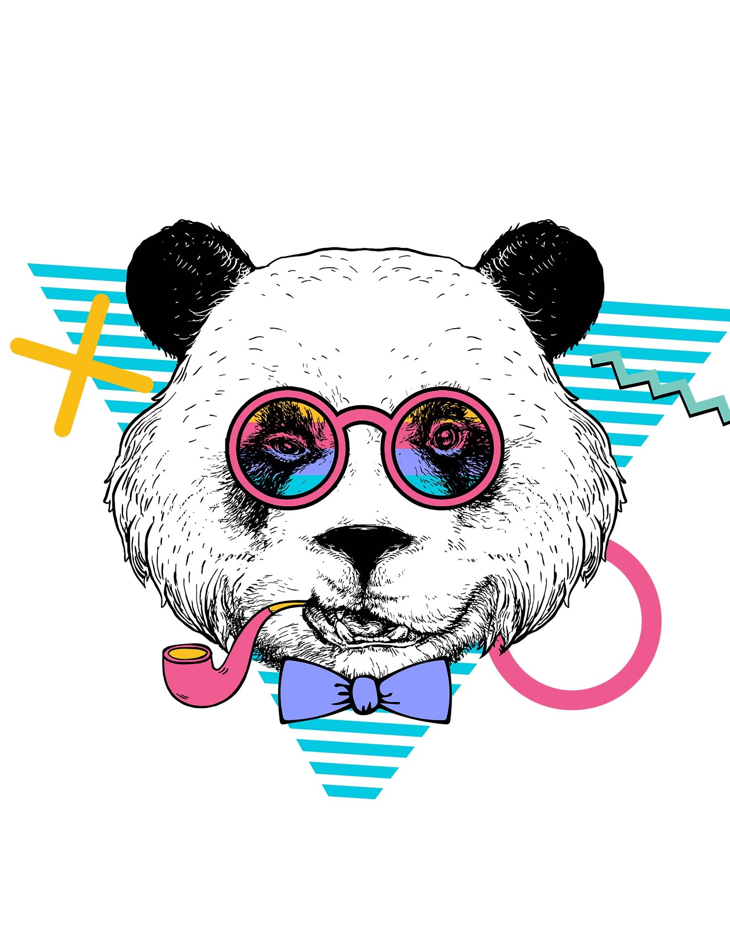 Panda - 90's Animals Clothing Transfers