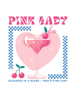 Pink Lady – Cocktail Club – Strijktransfer