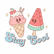 Bleib cool – Retro-Sommerkleidungstransfer