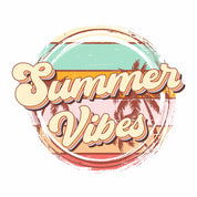 Summer Vibes round - Retro Summer Kleding Transfer