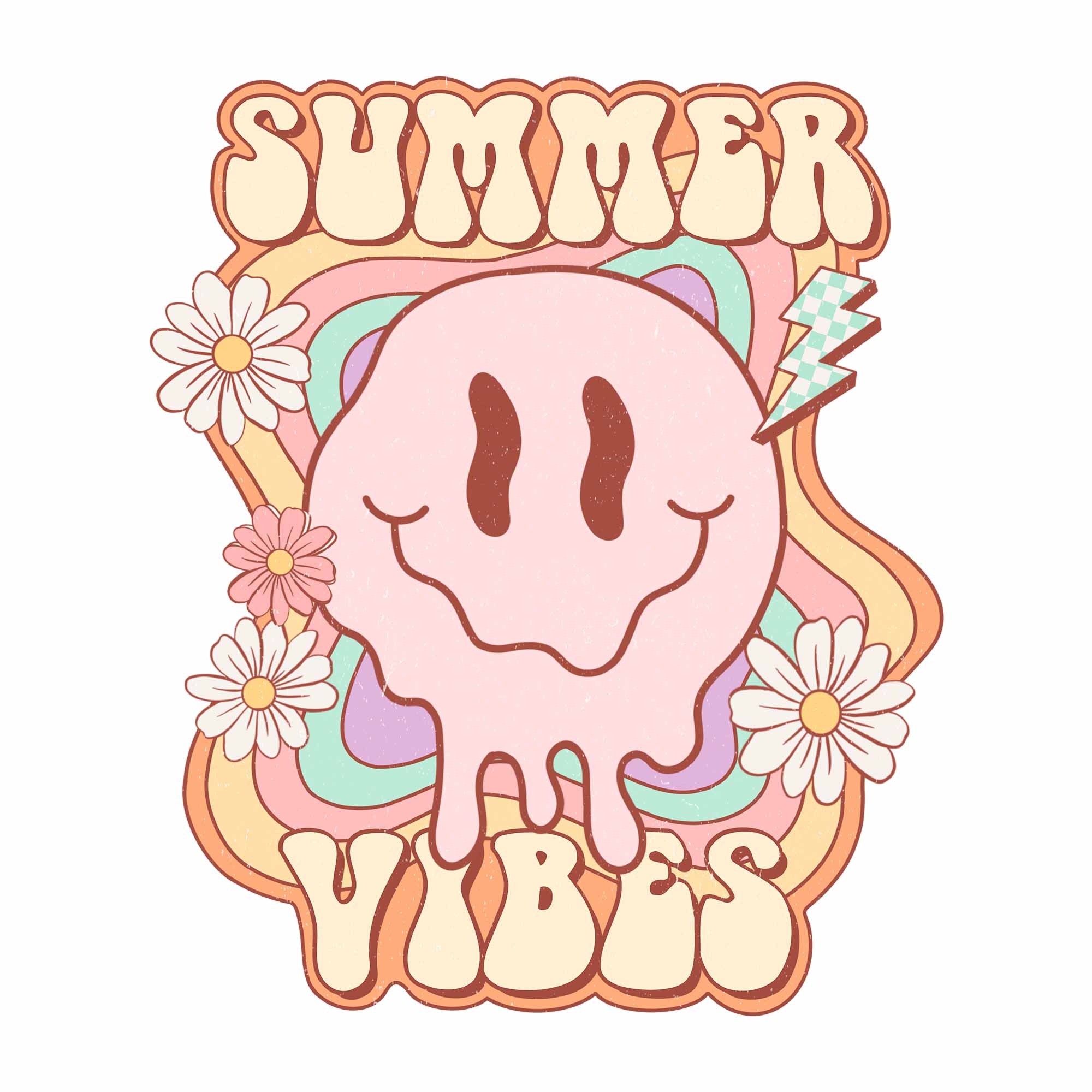 Summer Vibes - Retro Summer Kleding Transfer
