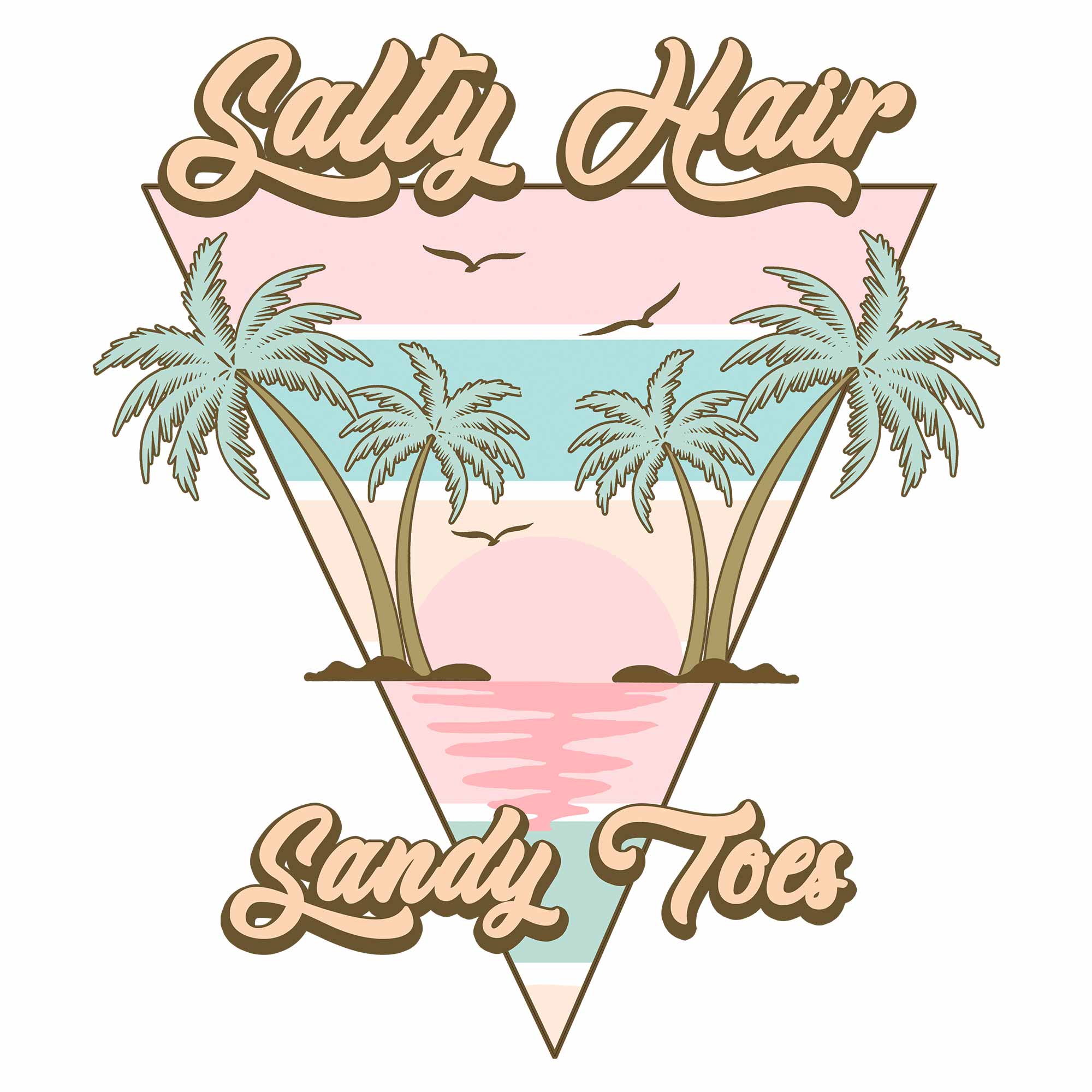 Salty Hair Salty Toes - Pastellfarbener Sommerkleidungstransfer