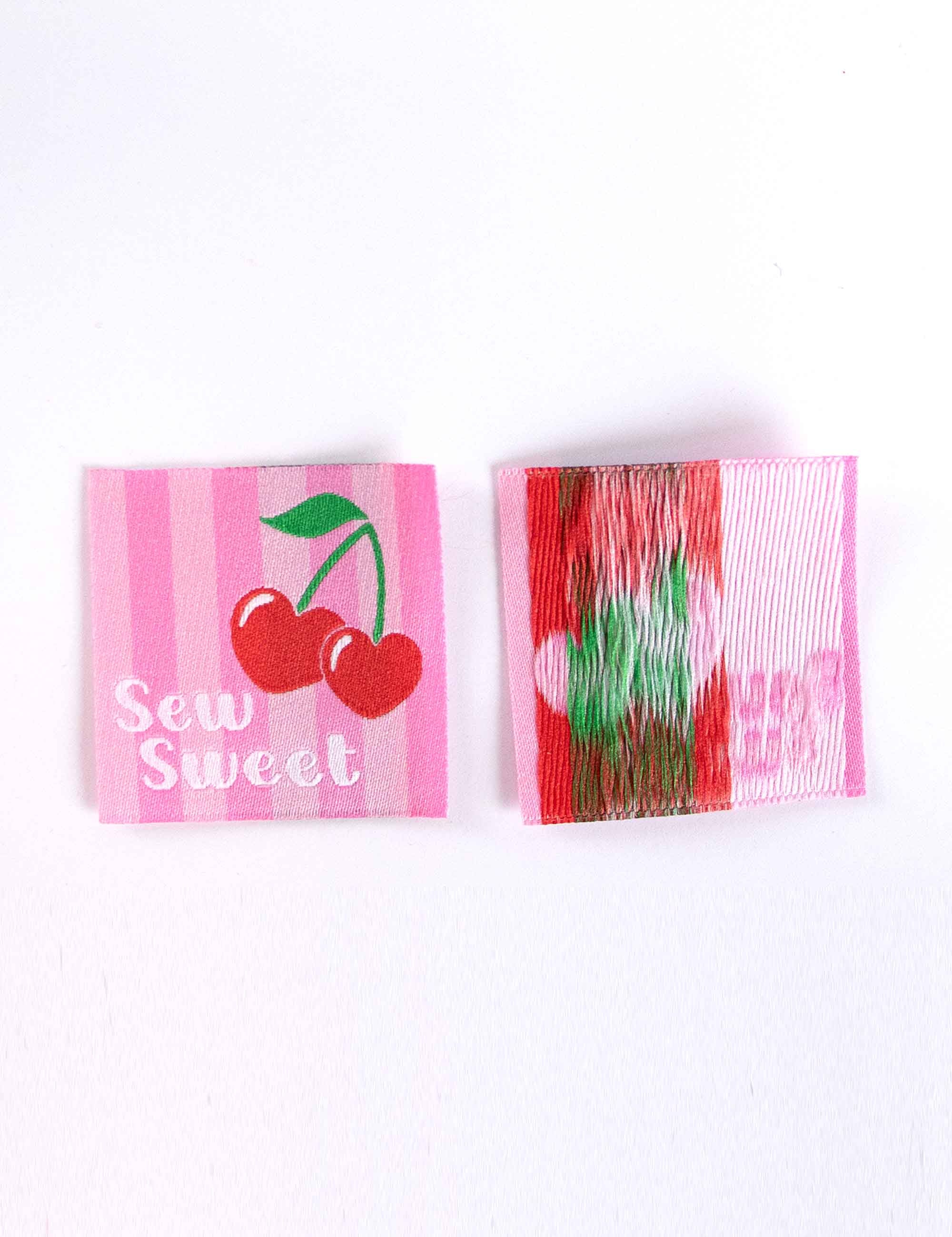 Sew Sweet Geweven Label | Roze Gestreept