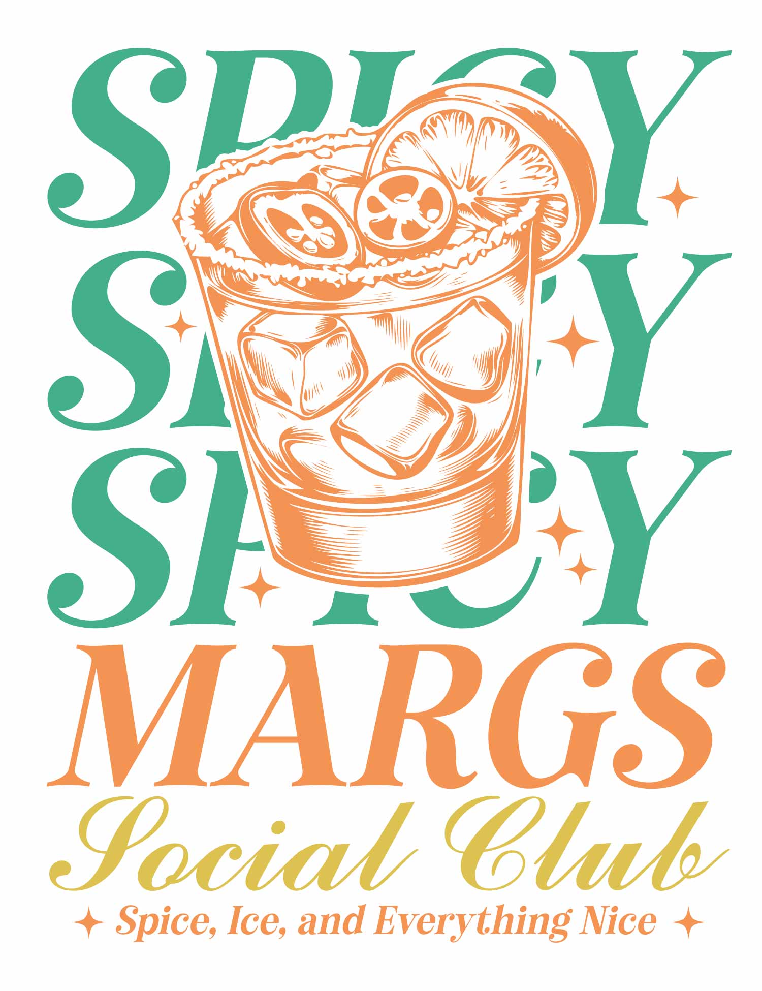 Spicy Margs Summer Cocktails Kleding Transfers – Rebel Studio