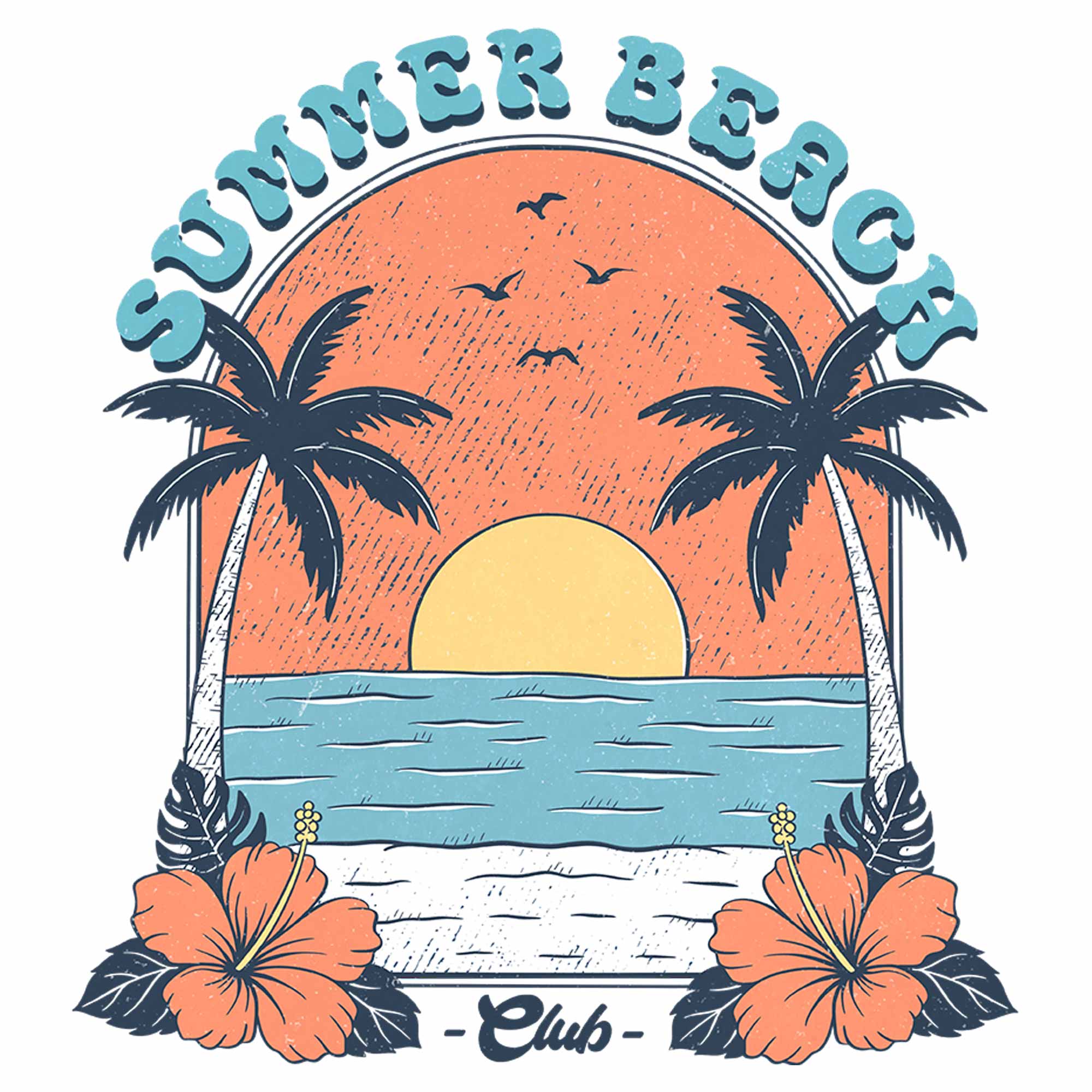 Summer Beach Club - Blue Summer Clothing Transfer