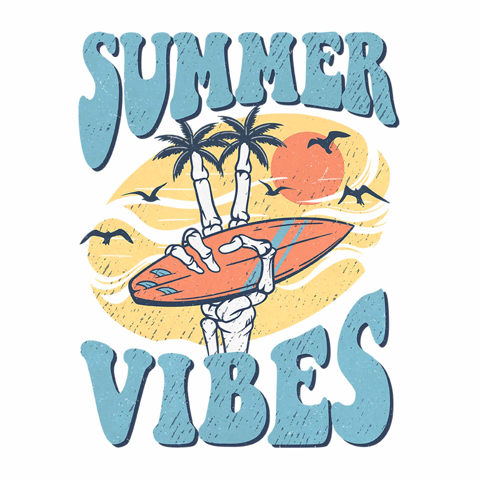Summer Vibes - Blue Summer Clothing Transfer