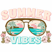 Summer Vibes Sonnenbrille - Pastell Sommer Kleidung Transfer